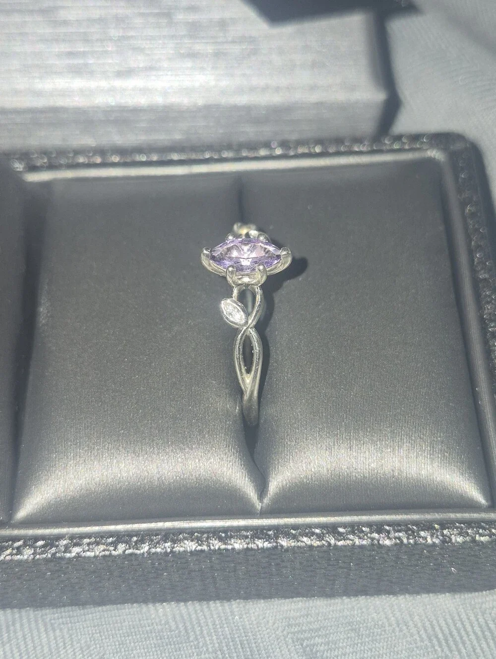 Sterling Silver Marquise Engagement Ring with matching earrings
